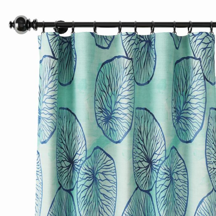 Abstract Print Polyester Linen Curtain Drapery THEODORE