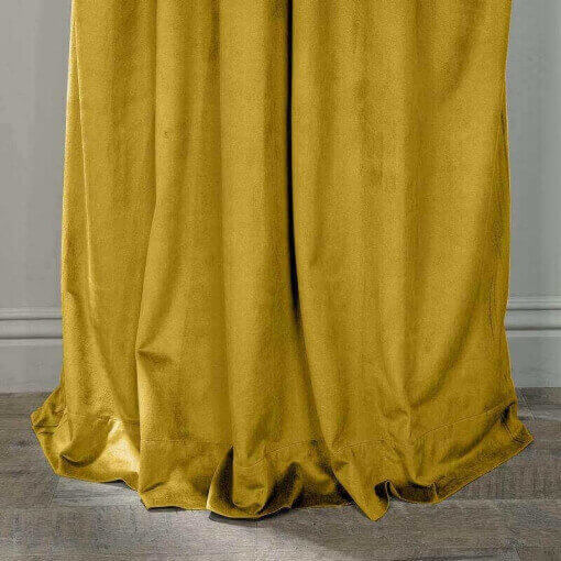Flat Hook Velvet Curtain Drape with Blackout Lined For Track with Ring Clip or Traverse Rod and Rod with Rings Birkin