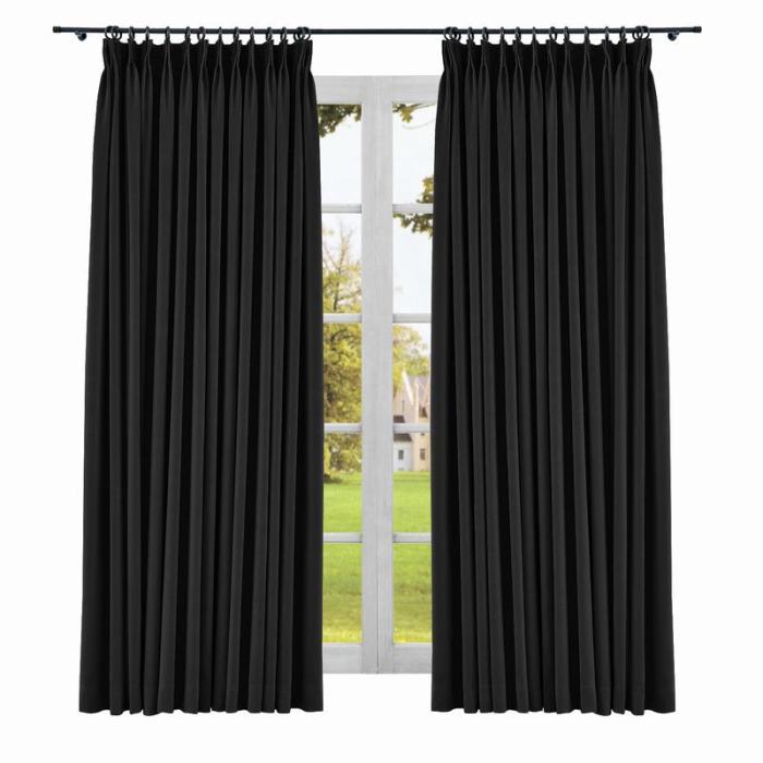 Yeffa Pinch Pleated Curtain Blackout Lined Drapery Window Panel