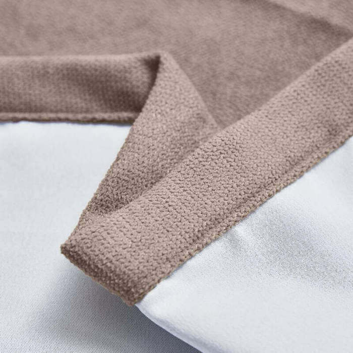 Antique Bronze Grommet Polyester Cotton Drapery With Blackout Lining Thermal Curtain Kantee