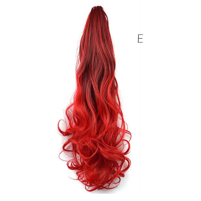Accesoriu de păr în formă de coadă, pentru femei, model ombre, stil ondulat, păr sintetic