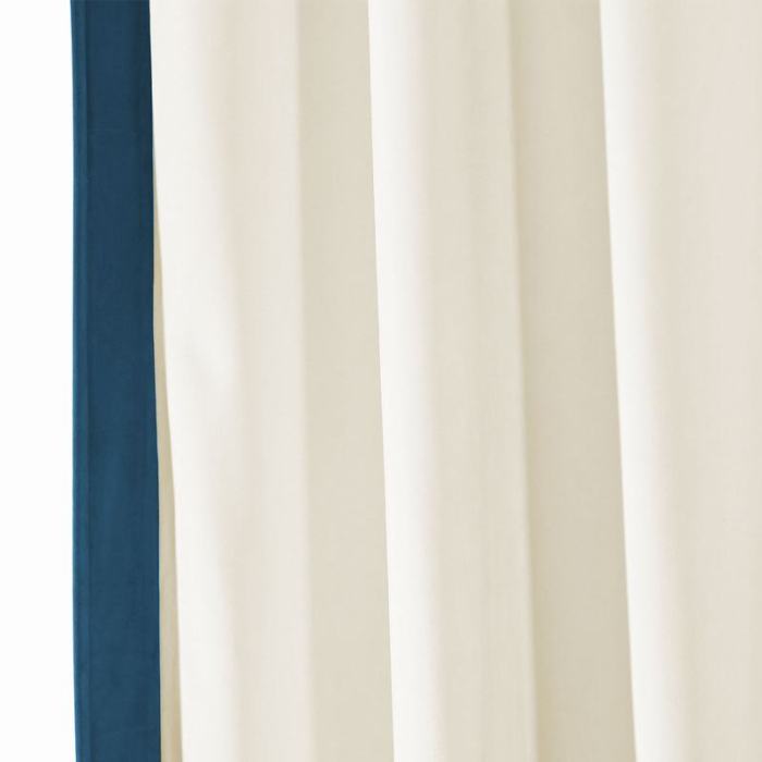 FELIX Velvet Curtain Drapery with Color Border Custom Sold Per Pair