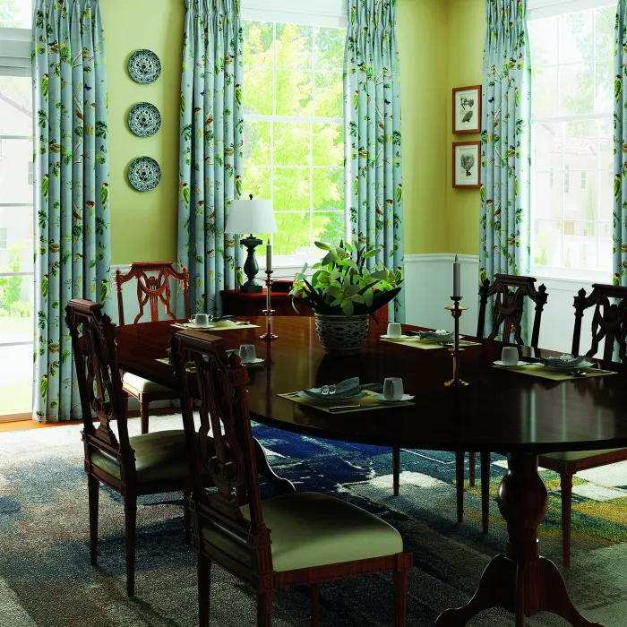 Rural Pastoral Print Window Curtain Pinch Pleated Blackout Lining Darpe Panel BQ66281