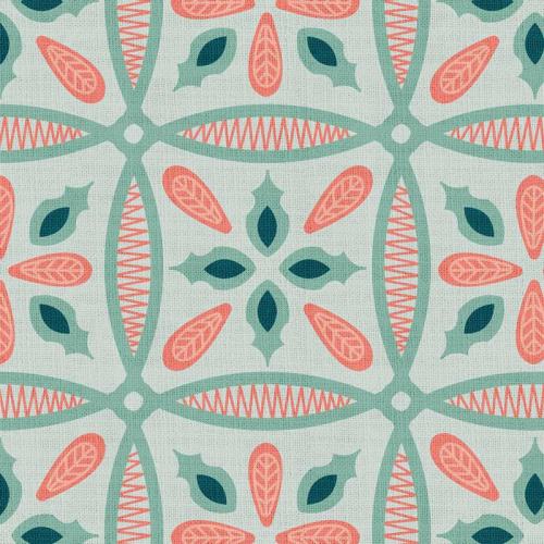 Geometric Print Polyester Linen Curtain Drapery with Privacy Blackout Thermal Lining ADELINE