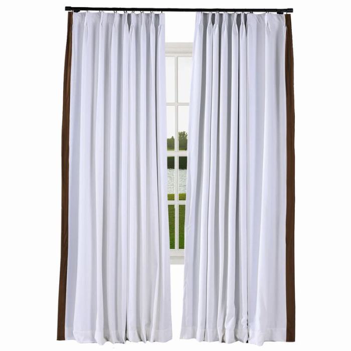 FELIX Velvet Curtain Drapery with Color Border Custom Sold Per Pair
