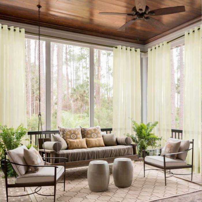 Nickel Grommet Indoor Outdoor Sheer Curtain Wide Opulent Voile Drape SCANDINA