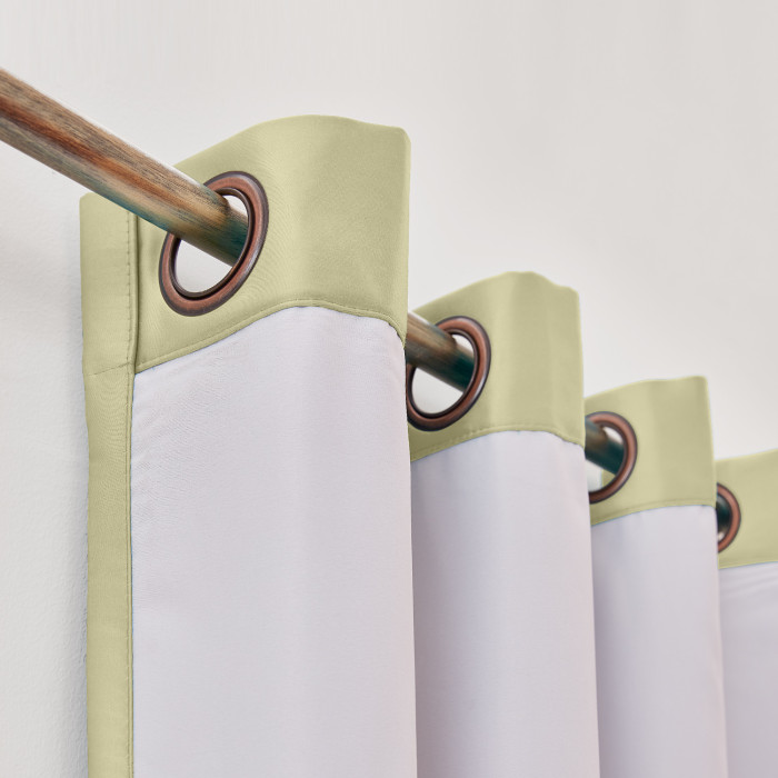 Polyester Cotton Silk Curtain Drape Panel in Antique Bronze Grommet with Blackout Lined LHZ