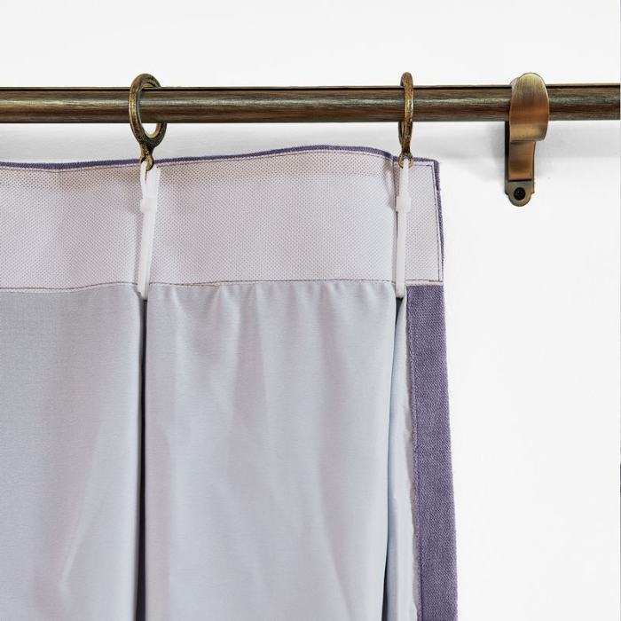 CUSTOM Kante Purple Polyester Cotton Drapery With Lining Curtains