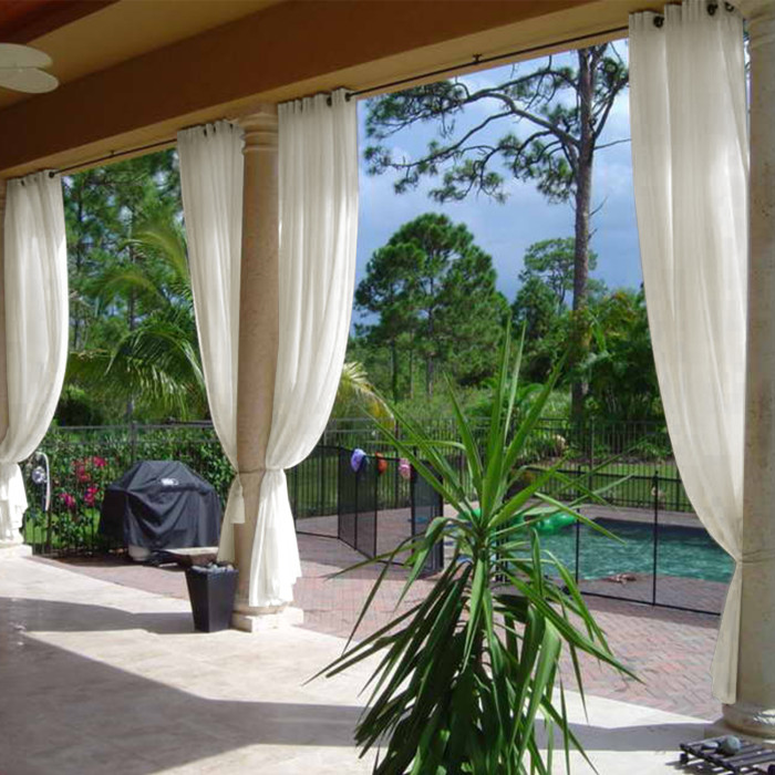 Nickel Grommet Indoor Outdoor Sheer Curtain Wide Opulent Voile Drape SCANDINA