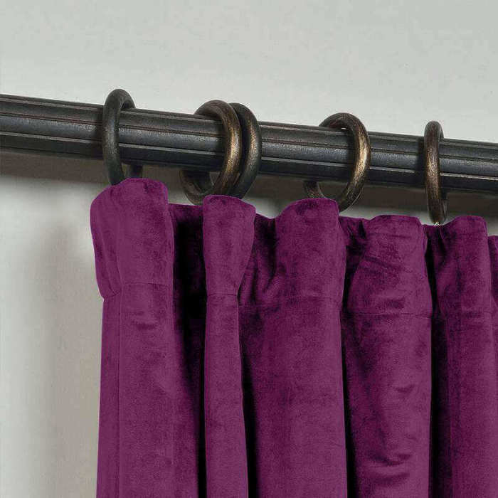 CUSTOM Birkin Purple Velvet Curtain Drapery With Lining For Traverse Rod Pole or Track