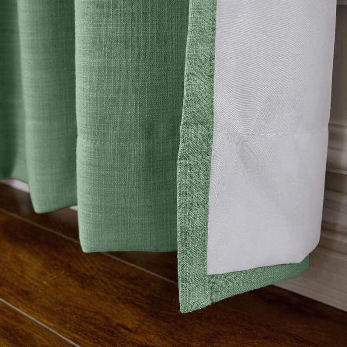 CUSTOM Liz Pale Turquoise Polyester Linen Curtain Drapery with Lined