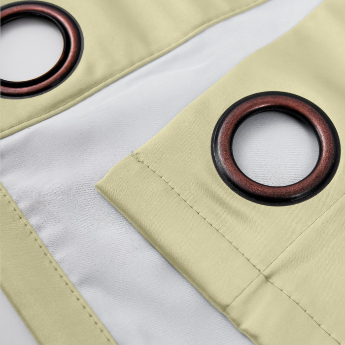 Polyester Cotton Silk Curtain Drape Panel in Antique Bronze Grommet with Blackout Lined LHZ