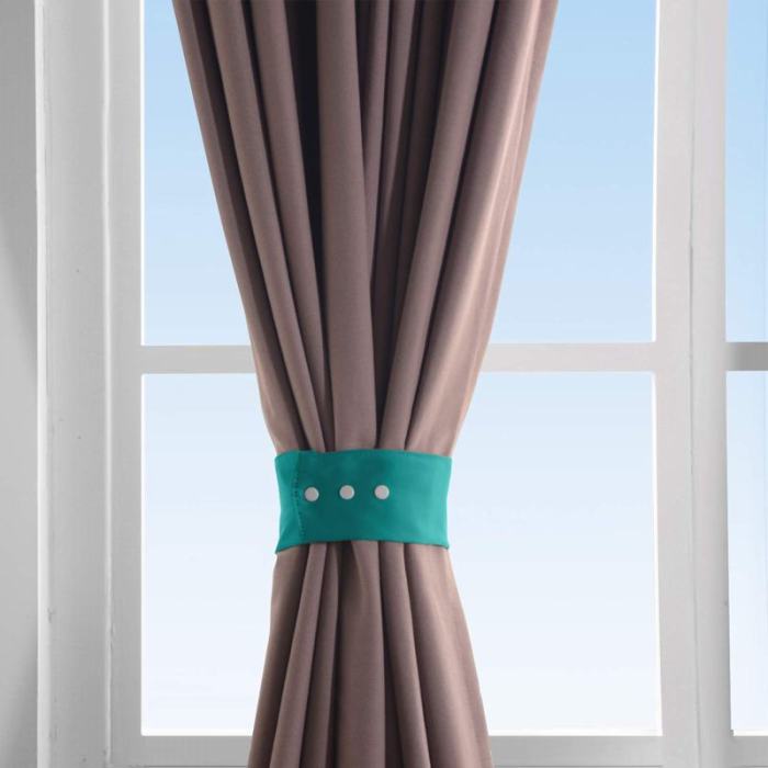 Set of 2 Curtain TieBack Holdback Each with Snap Polyester Blackout