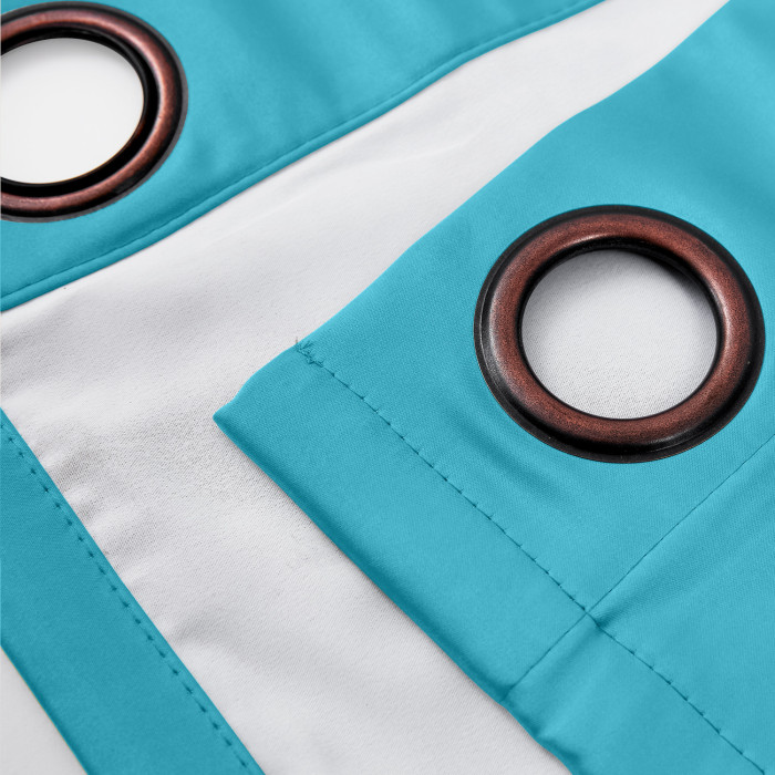 Polyester Cotton Silk Curtain Drape Panel in Antique Bronze Grommet with Blackout Lined LHZ