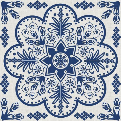 Floral Print Polyester Linen Curtain Drapery ADELAIDE