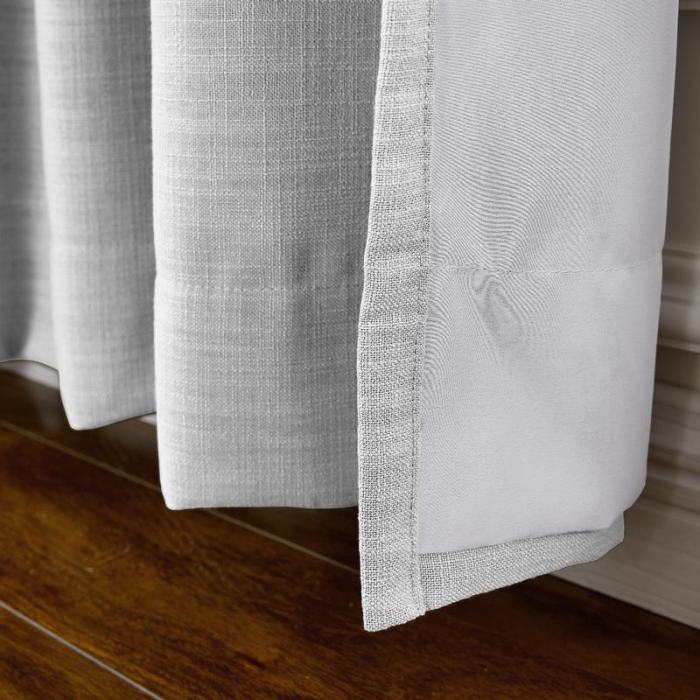 CUSTOM Liz Beige White Polyester Linen Window Curtain Drapery with Lined
