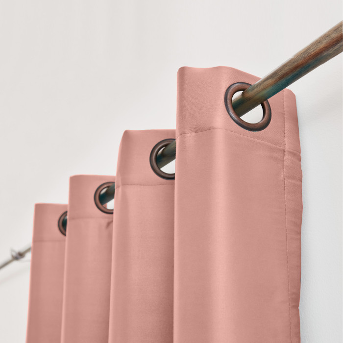 Polyester Cotton Silk Curtain Drape Panel in Antique Bronze Grommet with Blackout Lined LHZ