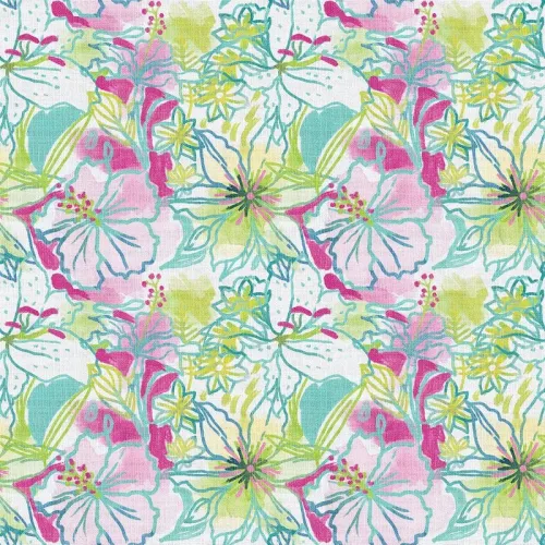 Floral Print Polyester Linen Curtain Drapery MILES