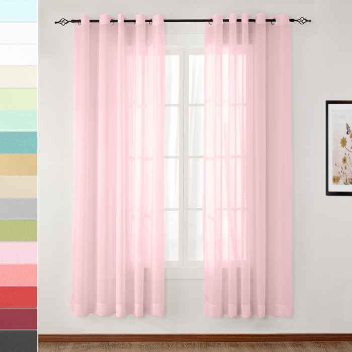 Nickel Grommet Indoor Outdoor Sheer Curtain Wide Opulent Voile Drape SCANDINA