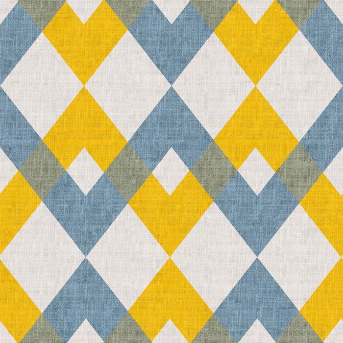 Geometric Print Polyester Linen Curtain Drapery FOX