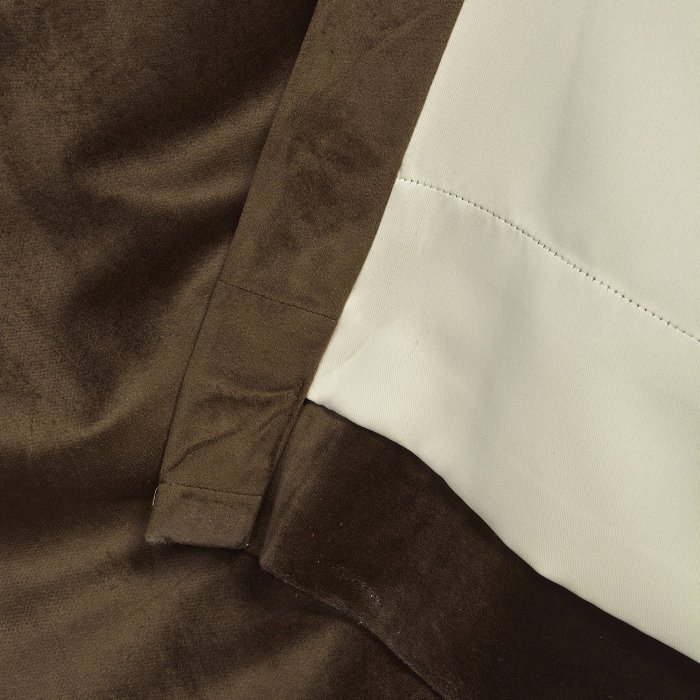 Flat Hook Velvet Curtain Drape with Blackout Lined For Track with Ring Clip or Traverse Rod and Rod with Rings Birkin