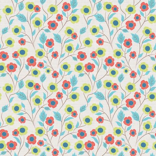 Floral Print Polyester Linen Curtain Drapery ETHAN