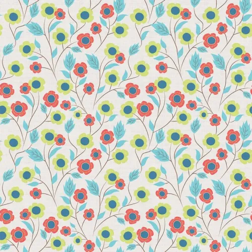 Floral Print Polyester Linen Curtain Drapery ETHAN