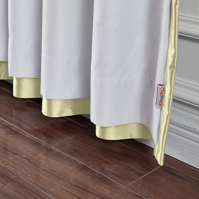 Polyester Cotton Silky Drape with Blackout Lined Pinch Pleated Window Curtain Panel LHZ