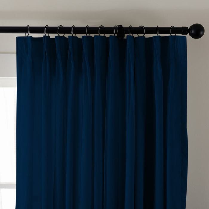 Pinch Pleated Textured Faux Dupioni Silk Drape Curtain with Blackout Lined Yun