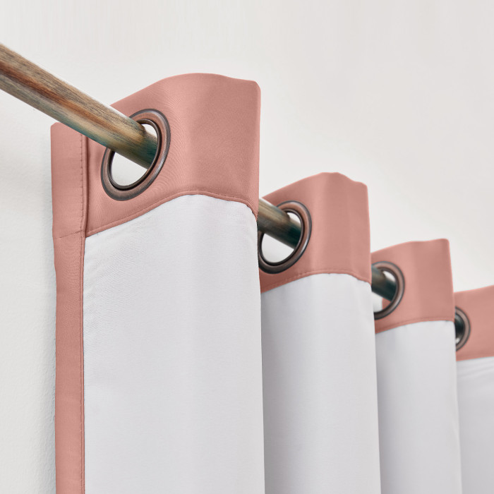 Polyester Cotton Silk Curtain Drape Panel in Antique Bronze Grommet with Blackout Lined LHZ