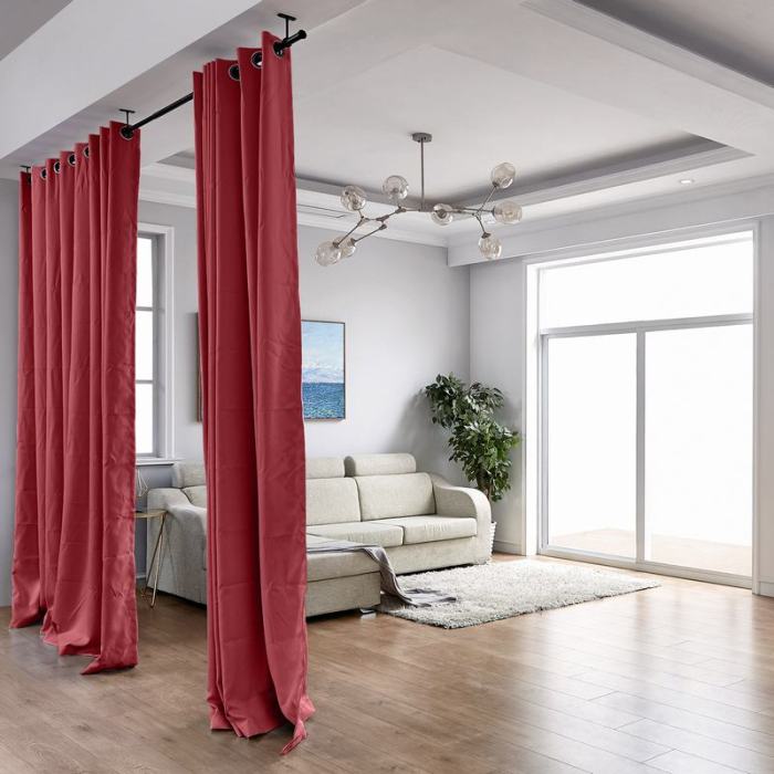 Hanging Rod Room Divider Curtain Kit for Any Space