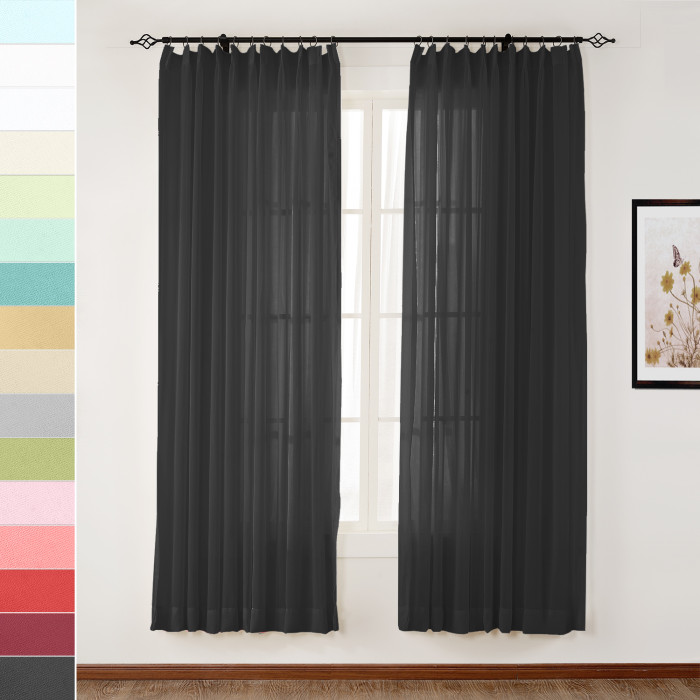 Indoor Outdoor Sheer Curtain Pinch Pleat Wide Opulent Voile Drape SCANDINA