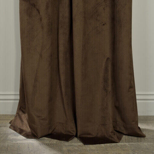 Flat Hook Velvet Curtain Drape with Blackout Lined For Track with Ring Clip or Traverse Rod and Rod with Rings Birkin