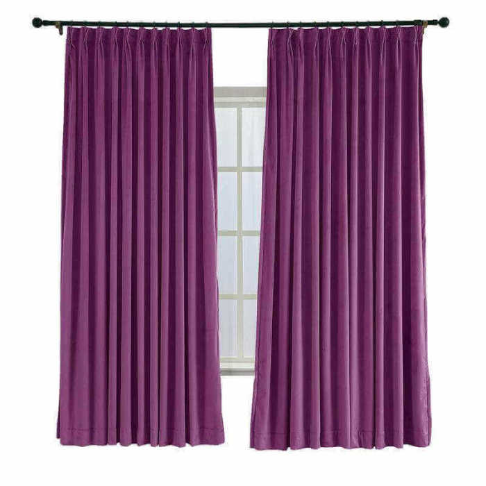 CUSTOM Birkin Purple Velvet Curtain Drapery With Lining For Traverse Rod Pole or Track