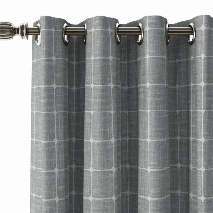 Solid Jacquard Diamond Curtain Drapery IMOGEN