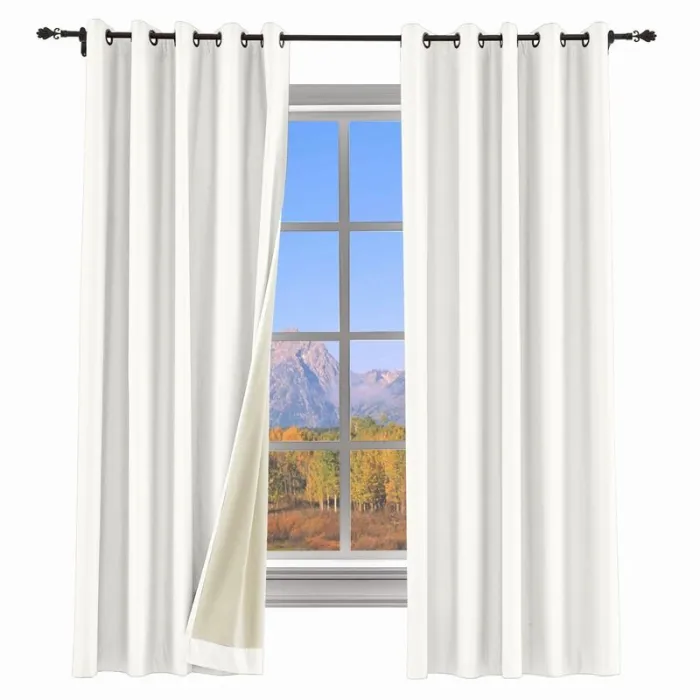 100% Blackout Curtain Grommet Drapery Foam Coated Curtain Saba