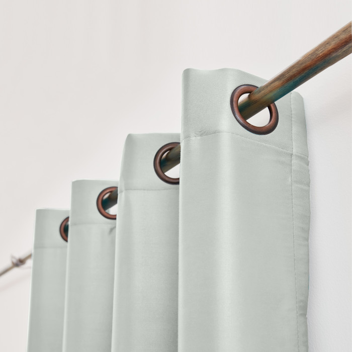 Polyester Cotton Silk Curtain Drape Panel in Antique Bronze Grommet with Blackout Lined LHZ