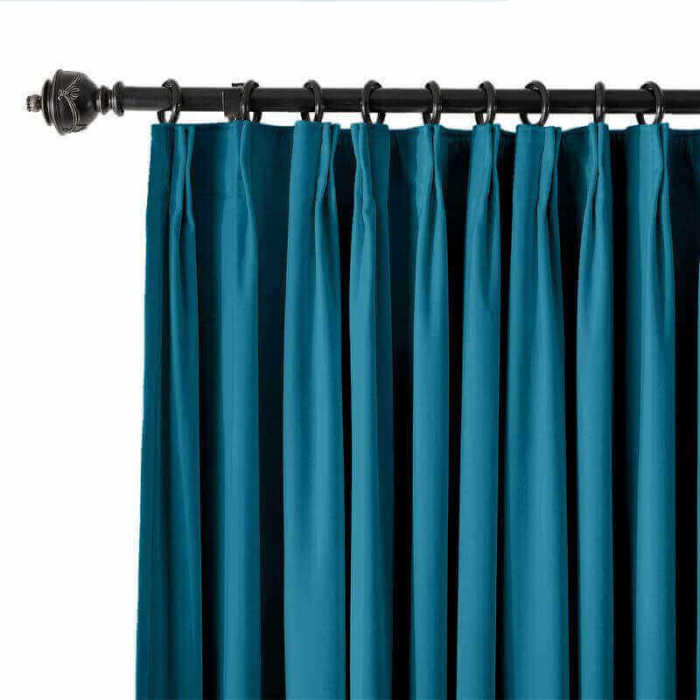 CUSTOM Birkin Blue Velvet Curtain Drapery With Lining For Traverse Rod Pole or Track
