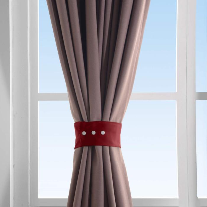 Set of 2 Curtain TieBack Holdback Each with Snap Polyester Blackout