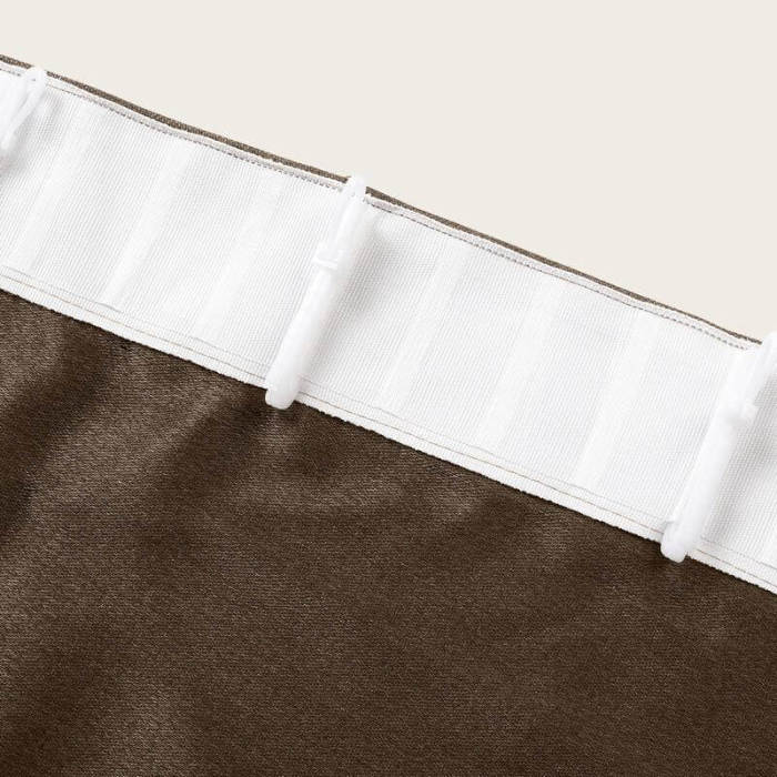 Flat Hook Heavyweight Faux Linen Curtain For Traverse Rod Ring Clip or Track Olive