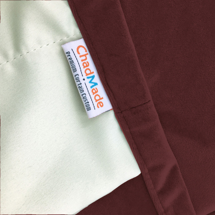 Flat Hook Velvet Curtain Drape with Blackout Lined For Track with Ring Clip or Traverse Rod and Rod with Rings Birkin