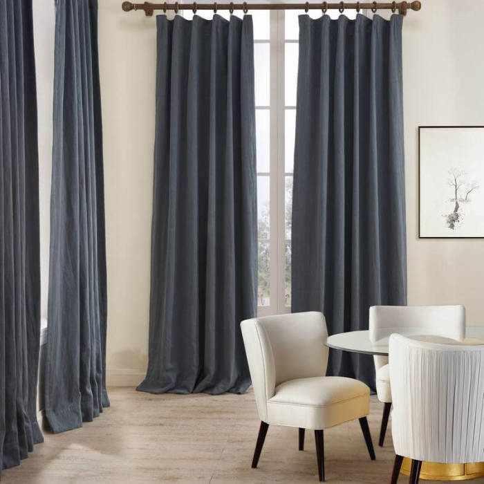 Cotton Linen Curtain Drapery Flat hook for Track Lined Curtain MaSha