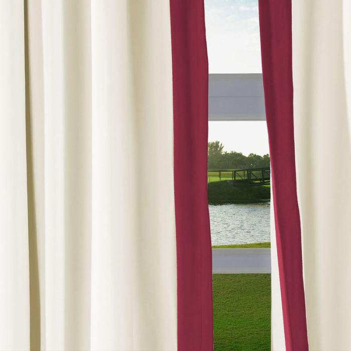 FELIX Velvet Curtain Drapery with Color Border Custom Sold Per Pair
