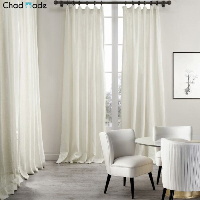 Cotton Linen Curtain Drapery Lined Curtain MASHA