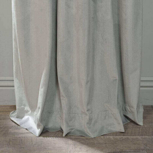 Flat Hook Velvet Curtain Drape with Blackout Lined For Track with Ring Clip or Traverse Rod and Rod with Rings Birkin