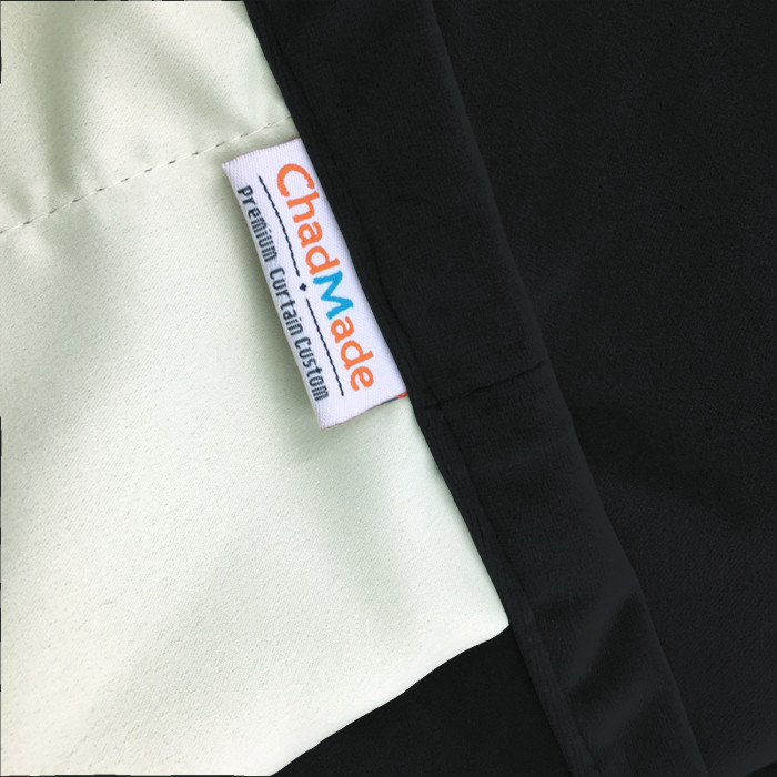 Flat Hook Velvet Curtain Drape with Blackout Lined For Track with Ring Clip or Traverse Rod and Rod with Rings Birkin