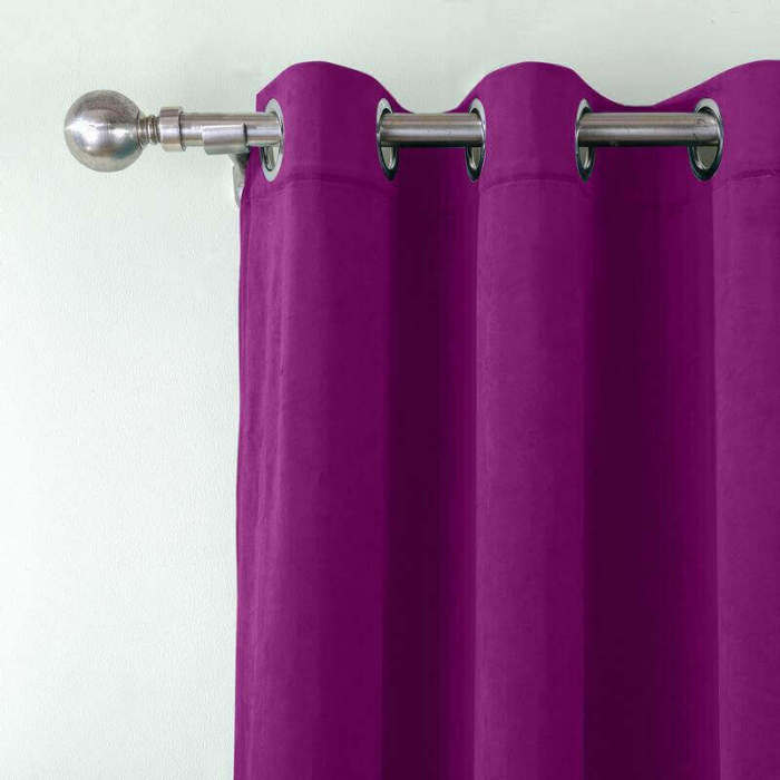 CUSTOM Birkin Purple Velvet Curtain Drapery With Lining For Traverse Rod Pole or Track