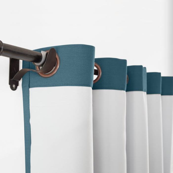 Grommet Cotton Blend Room Darkening Blackout Curtain with Liner Capri