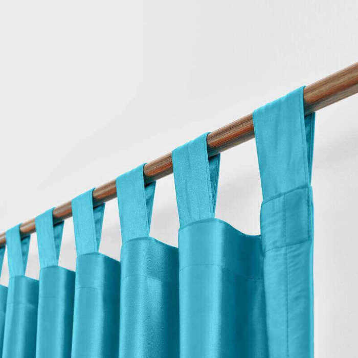 CUSTOM Lao Hang Zhou Lake Blue Polyester Cotton Thermal Insulated Curtain
