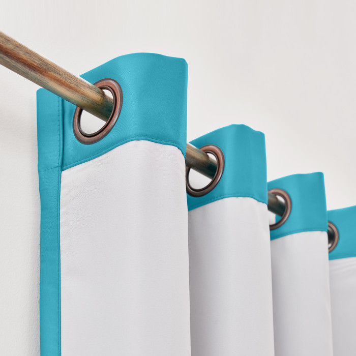 Polyester Cotton Silk Curtain Drape Panel in Antique Bronze Grommet with Blackout Lined LHZ